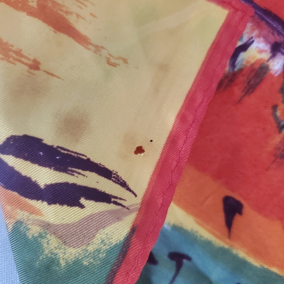 Vintage 60's Moulin Rouge Scarf Artistic Paris Scene Neckerchief  26"×26" - Picture 9 of 9